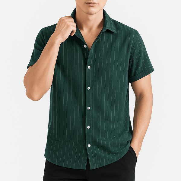 MARMIRI | Camisa de Rayas de Manga Corta para Hombre