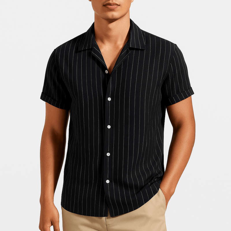 MARMIRI | Camisa de Rayas de Manga Corta para Hombre