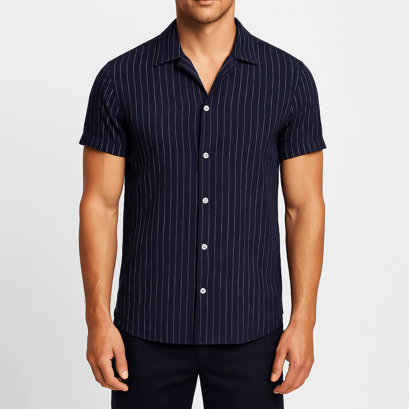 MARMIRI | Camisa de Rayas de Manga Corta para Hombre