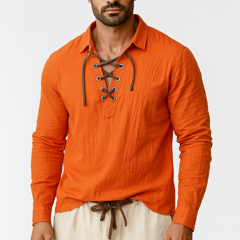 MARMIRI | Camisa de Lino de Manga Larga para Hombre