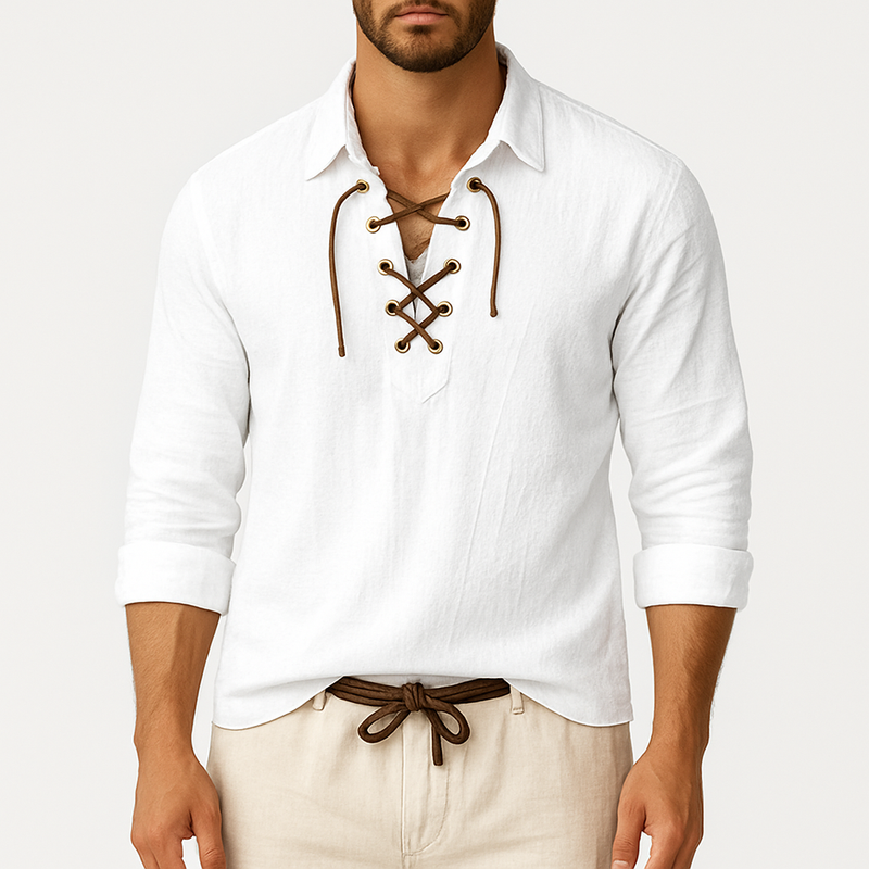 MARMIRI | Camisa de Lino de Manga Larga para Hombre