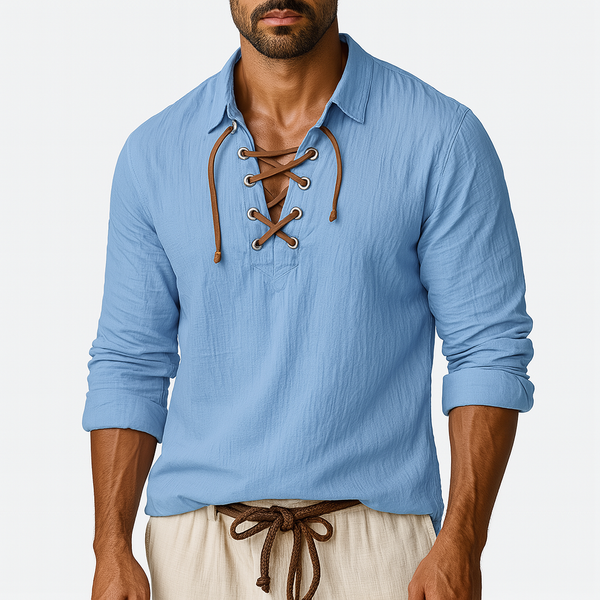 MARMIRI | Camisa de Lino de Manga Larga para Hombre