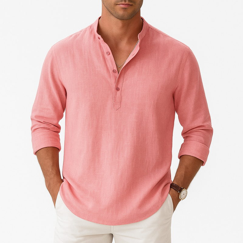 MARMIRI | Camisa Henley de Lino Ligera para Hombre