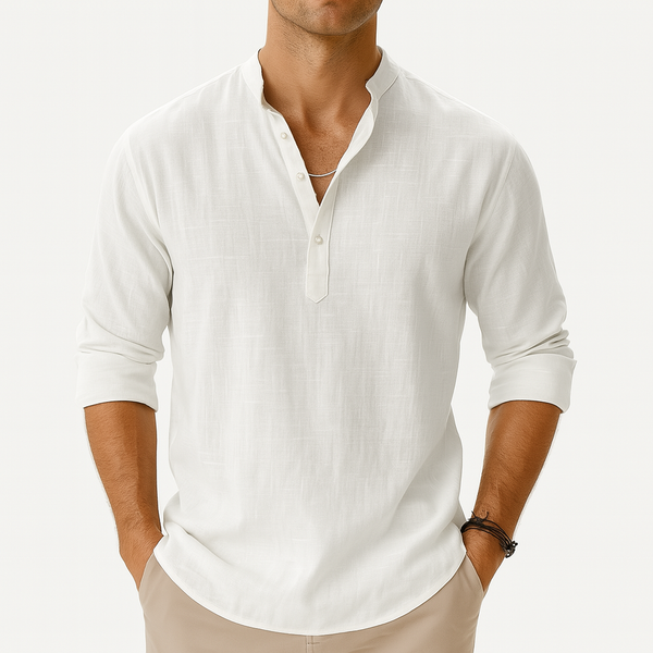 MARMIRI | Camisa Henley de Lino Ligera para Hombre