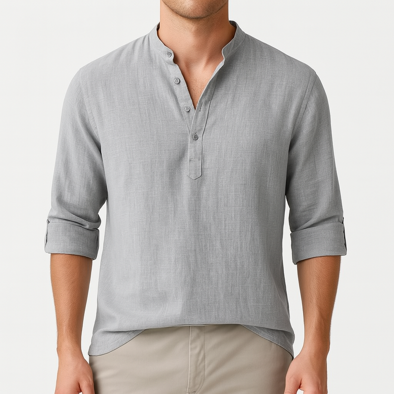 MARMIRI | Camisa Henley de Lino Ligera para Hombre