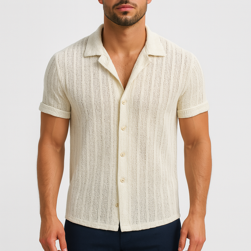 MARMIRI | Camisa de Verano a Rayas de Manga Corta