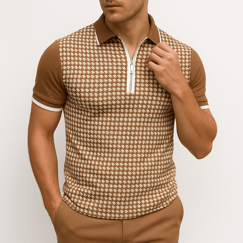 MARMIRI | Polo Retro con Cremallera y Rayas