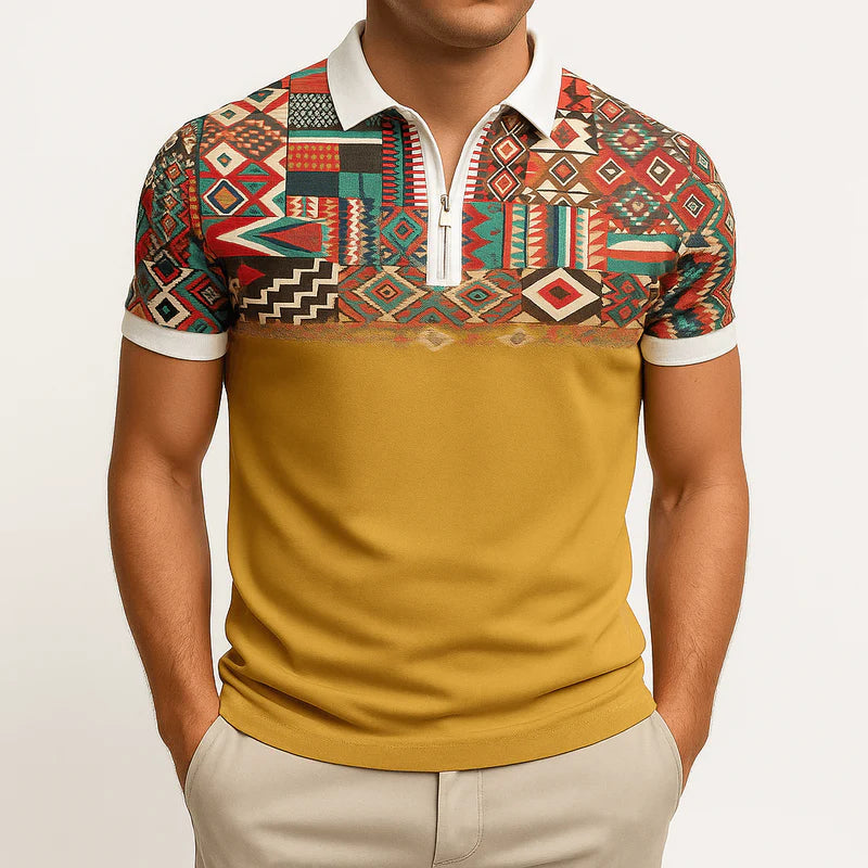 MARMIRI | Polo Retro con Cremallera y Rayas