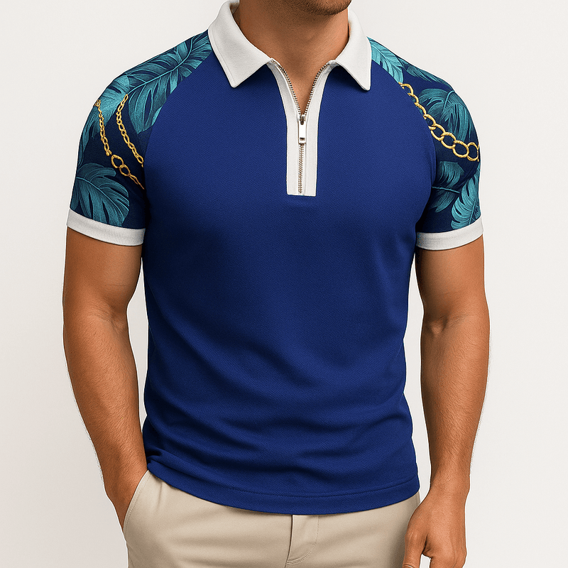 MARMIRI | Polo Retro con Cremallera y Rayas