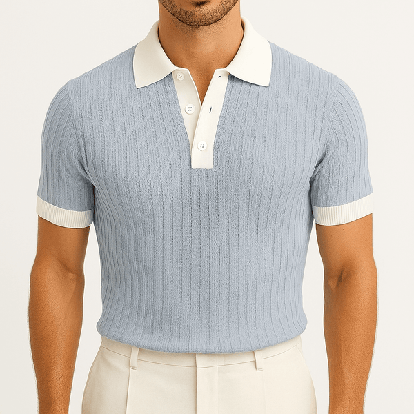 MARMIRI | Polo de Punto Canalé con Cuello en Contraste