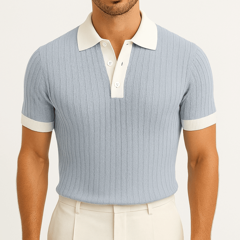 MARMIRI | Polo de Punto Canalé con Cuello en Contraste