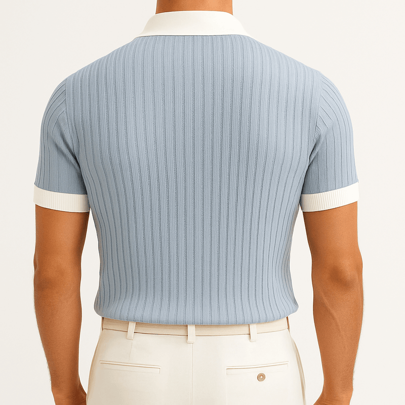 MARMIRI | Polo de Punto Canalé con Cuello en Contraste