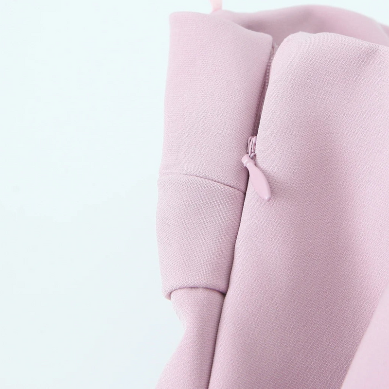 Jaslyn | Vestido mini rosa palabra de honor con detalle de lazo