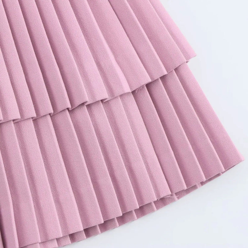 Paulie | Vestido mini sin mangas con escote cuadrado y diseño plisado